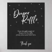 Minimaal Baby shower Spellen Luier Raffle Teken Poster (Voorkant)