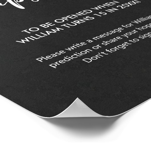 Minimaal Baby shower Spelletjes Tijd Capsule Teken Poster (Hoek)