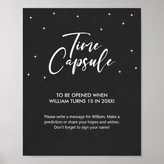 Minimaal Baby shower Spelletjes Tijd Capsule Teken Poster (Voorkant)