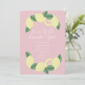 Minimaal Baby shower van Lemon Citrus Wreath Girls Kaart (Staand voorkant)
