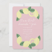 Minimaal Baby shower van Lemon Citrus Wreath Girls Kaart (Voorkant)