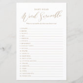 Minimaal Baby shower voor kalligrafie Word Scrambl (Voorkant)