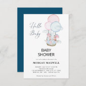 Minimaal Baby shower Vrij Uitnodigen Kaart (Voorkant / Achterkant)