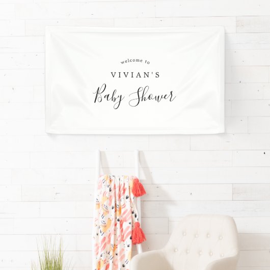 Minimaal Baby shower Welkom Spandoek (Insitu)