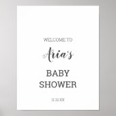Minimaal Baby shower Welkomstteken Poster (Voorkant)