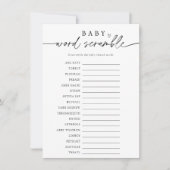 Minimaal Baby Word Scramble Game Kaart (Voorkant)