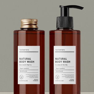 Minimaal bad body fles waterdicht productlabel voedselcontainer etiket