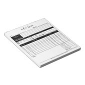 Minimaal Bakkerij Zakelijk Zwart Wit Bestelformuli Notitieblok (Schuin)