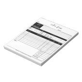 Minimaal Bakkerij Zakelijk Zwart Wit Bestelformuli Notitieblok (Linkerzijde)