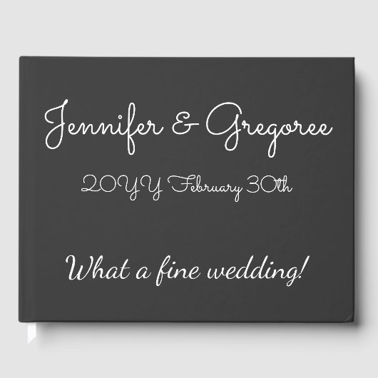 Minimaal & Basic Bruiloft/Huwelijk Gastenboek (Voorkant)