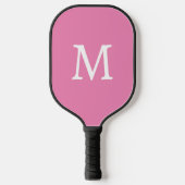 Minimaal Basic Roze Monogram Initiaal Pickleball Paddle (Voorkant)