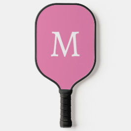 Minimaal Basic Roze Monogram Initiaal Pickleball Paddle