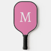 Minimaal Basic Roze Monogram Initiaal Pickleball Paddle (Achterkant)