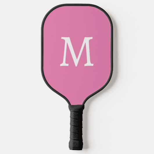 Minimaal Basic Roze Monogram Initiaal Pickleball Paddle (Achterkant)