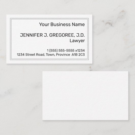 Minimaal, basisniveau, professioneel Visitekaartje (Voorkant / Achterkant)