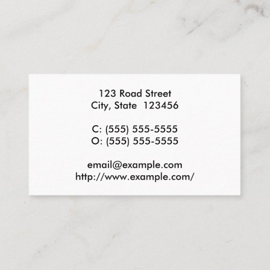 Minimaal, basisprofessioneel Visitekaartje (Achterkant)