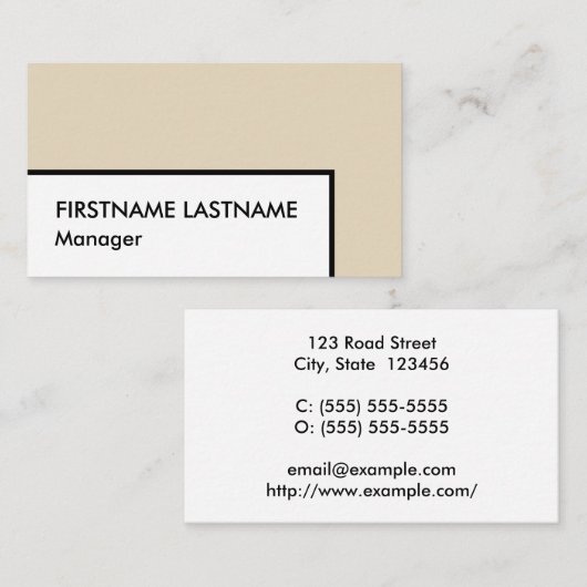 Minimaal, basisprofessioneel Visitekaartje (Voorkant / Achterkant)