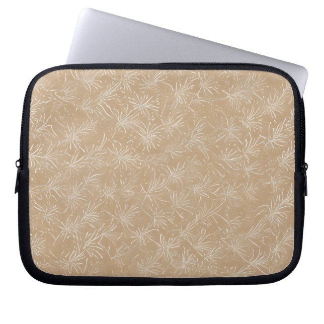 Minimaal Batik Bloemmotief Laptop Sleeve (Voorkant)