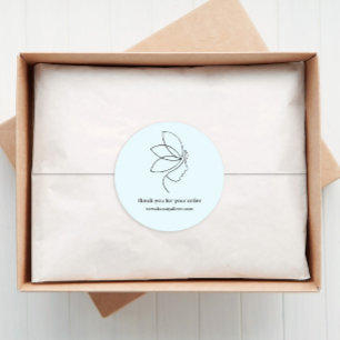 Minimaal, Beauty, Logo, Line Art Blue Ronde Sticker