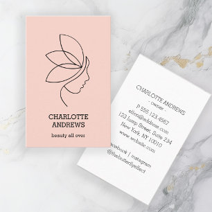 Minimaal, Beauty, Logo, Line Art, Blush Visitekaartje
