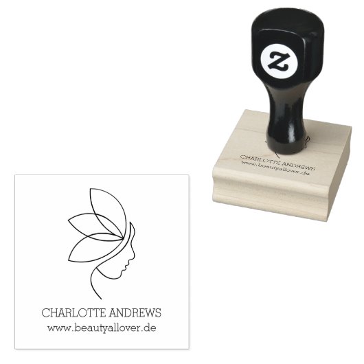 Minimaal, Beauty, Logo, Line Art Rubberstempel (Gestempeld)
