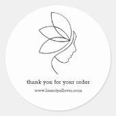 Minimaal, Beauty, Logo, Line Art Wit Ronde Sticker (Voorkant)
