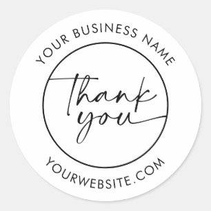 Minimaal Bedankt Handgeschreven Script Zakelijk Ronde Sticker