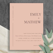 MINIMAAL BEDRAG ORANJE TYPOGRAFIE WEDING KAART