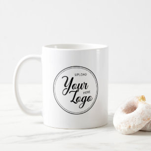 Minimaal bedrijfsbedrijfslogo koffiemok