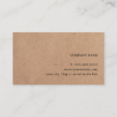 Minimaal bedrukte Kraft Black Consultant Visitekaartje (Achterkant)