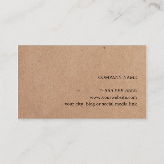 Minimaal bedrukte Kraft Black Consultant Visitekaartje (Achterkant)