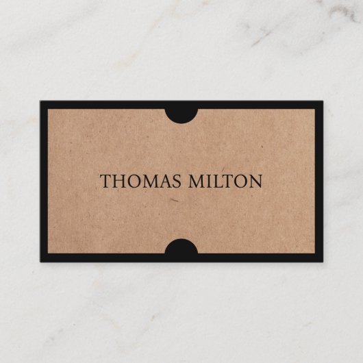 Minimaal bedrukte Kraft Black Consultant Visitekaartje (Voorkant)