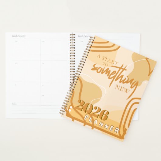 Minimaal Beige 2026 Neutraal Abstract Inspirerend Planner (Display)