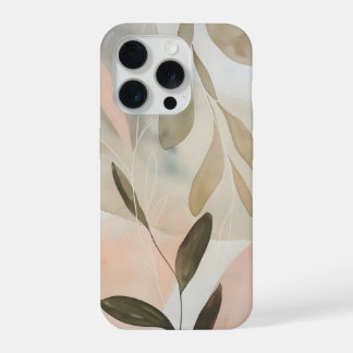 Minimaal Beige Botanisch Abstract met Zachte Organ iPhone 15 Pro Case