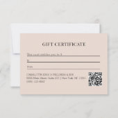 Minimaal Beige Botanisch Zakelijk QR-code (Achterkant)