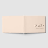 Minimaal, beige-bruin handschrift script bruiloft gastenboek (Volledig)