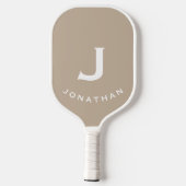Minimaal Beige Classic Monogram Pickleball Paddle (Achterkant)