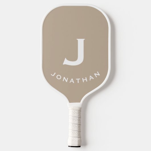 Minimaal Beige Classic Monogram Pickleball Paddle (Achterkant)