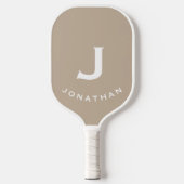 Minimaal Beige Classic Monogram Pickleball Paddle (Voorkant)
