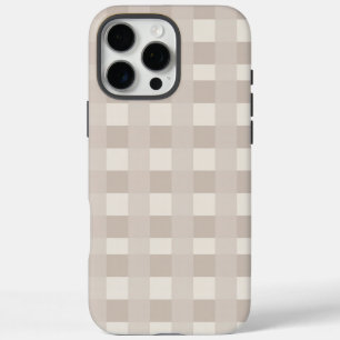 Minimaal beige dambordpatroon iPhone 16 pro max hoesje