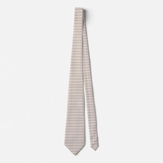 Minimaal beige dambordpatroon stropdas (Voorkant)