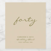 Minimaal beige en goudhondenetiket wijn etiket (Enkel label)