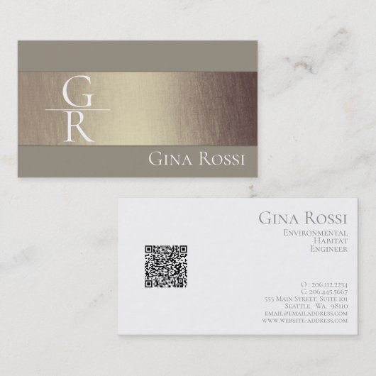 Minimaal beige en Roos Gold Visitekaartje (Voorkant / Achterkant)