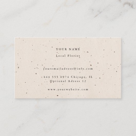 Minimaal beige getextureerd Visitekaartje (Achterkant)