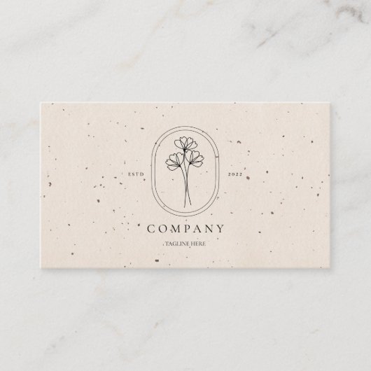 Minimaal beige getextureerd Visitekaartje (Voorkant)