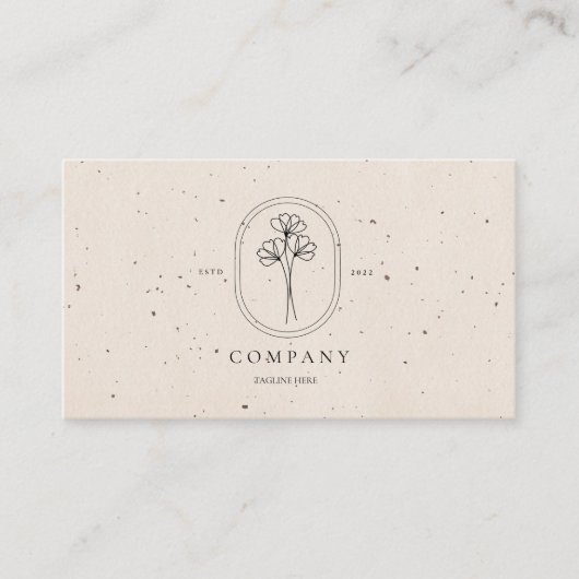 Minimaal beige getextureerd Visitekaartje (Voorkant)