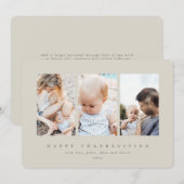 Minimaal beige Lijst 3 Fijne Thanksgiving Feestdagenkaart (Voorkant / Achterkant)