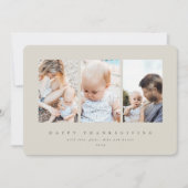 Minimaal beige Lijst 3 Fijne Thanksgiving Feestdagenkaart (Voorkant)