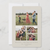 Minimaal Beige Lijst 4 Fijne Thanksgiving Feestdagenkaart (Voorkant)