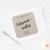 Minimaal Beige Modern Kaars Productlabel Vierkante Sticker (Envelop)